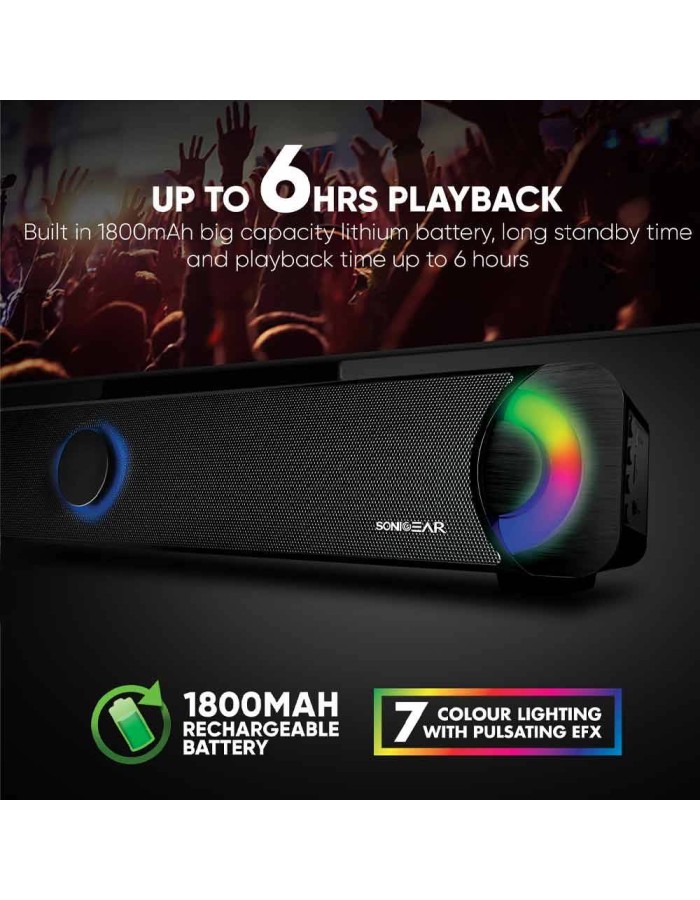 SonicGear SONICBAR BT300 Pro Portable BT/FM RGB Soundbar