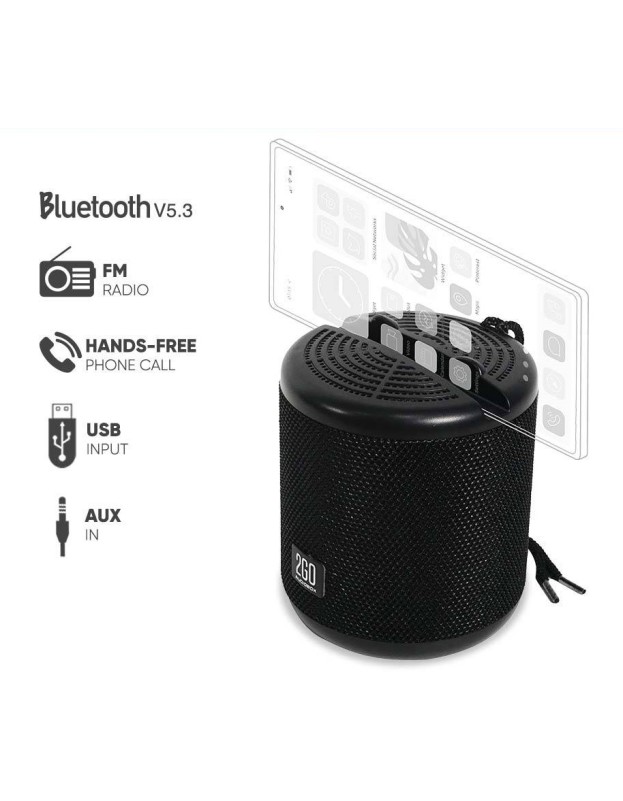 SonicGear AudioBox 2GO-Dock100 Portable BT/FM Speaker with Dock Black