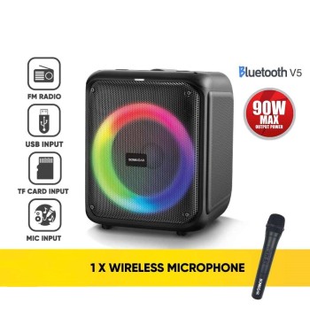 SonicGear AudioXPro600HD 90W Portable Karaoke Speaker BT/USB/FM with 1 Wireless Microphone