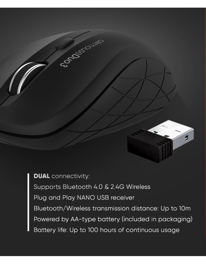 Alcatroz AIRMOUSE DUO 3 Wireless/BT Silent Mouse White Alcatroz AIRMOUSE DUO 3 Wireless/BT Silent Mouse White
