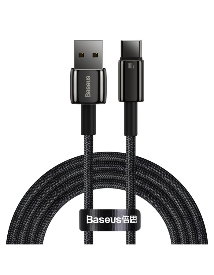 Baseus Cable USB-C to USB-A Tungsten Gold 100W 2.0m Blk Baseus Cable USB-C to USB-A Tungsten Gold 100W 2.0m Blk