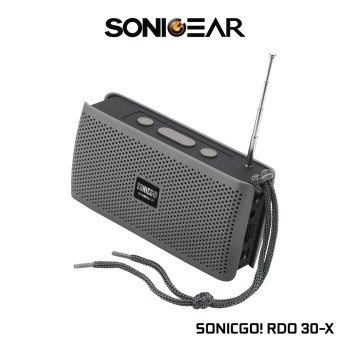 SonicGear SONICGO! RDO30-X Portable BT/FM/USB Speaker Gray SonicGear SONICGO! RDO30-X Portable BT/FM/USB Speaker Gray
