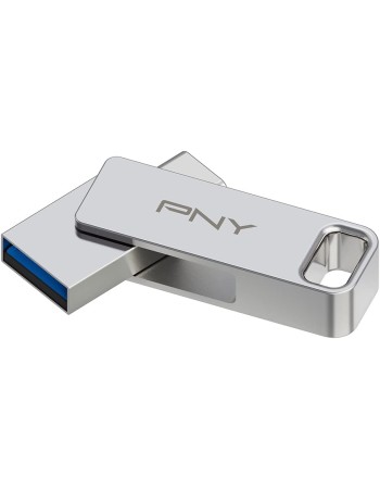 PNY Flash Drive Duo Link USB 3.2 Dual Connector OTG Capless Swivel 256GB Black FDI256DULINKTYC