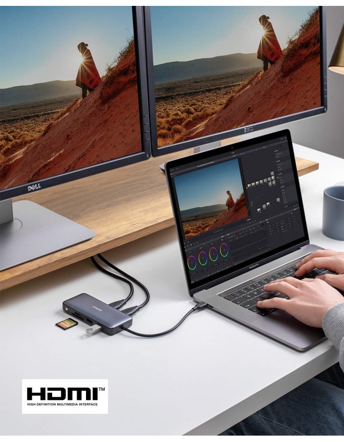 Anker Work USB-C Hub 8in1 2xHDMI,GB,SD,PD100W Anker Work USB-C Hub 8in1 2xHDMI,GB,SD,PD100W