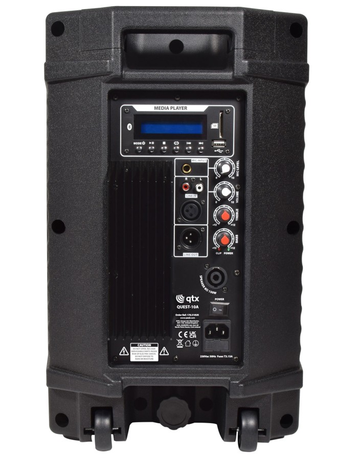 QTX QUEST-10A Active Speaker 10'' BT/USB/FM 600W 178.510UK