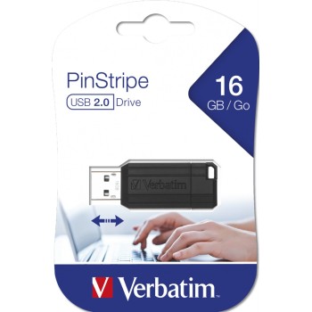 Verbatim USB Drive 2.0 Pinstripe 16GB Black
