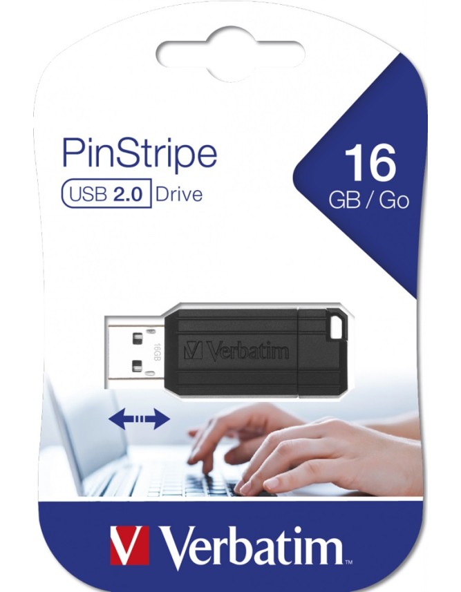 Verbatim USB Drive 2.0 Pinstripe 16GB Black Verbatim USB Drive 2.0 Pinstripe 16GB Black