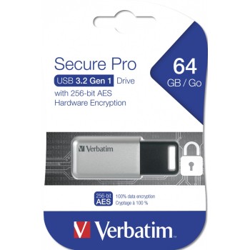 Verbatim USB Drive 3.2 Secure Data Pro AES Encryption 64GB