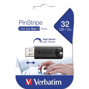 Verbatim USB Drive 3.2 Pinstripe 32GB Black