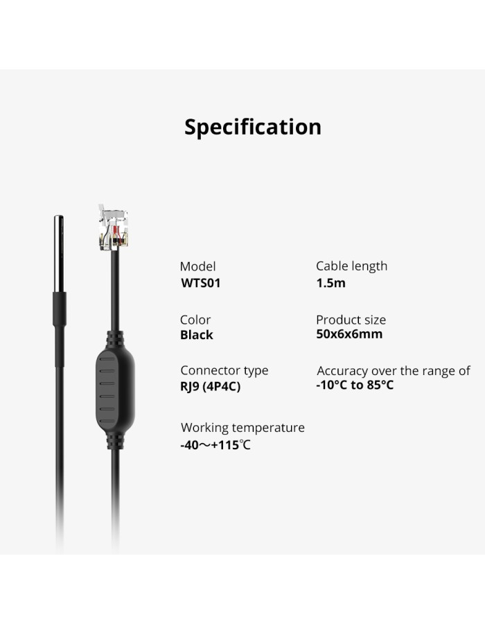 Sonoff Smart Sensor Temperature & Humidity Tube WTS01 Sonoff Smart Sensor Temperature & Humidity Tube WTS01