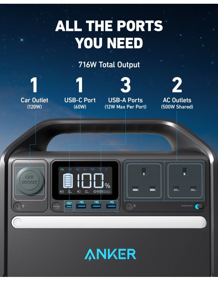 Anker SOLIX Powerhouse 535 Portable Power Station 512WH UK Anker SOLIX Powerhouse 535 Portable Power Station 512WH UK