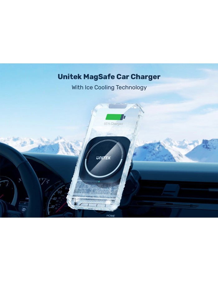 Unitek Wireless 15W MagSafe Car Mount Kit with Cooling Fan + 38W Charger & USB-Cable P1403A Unitek Wireless 15W MagSafe Car Mount Kit with Cooling Fan + 38W Charger & USB-Cable P1403A