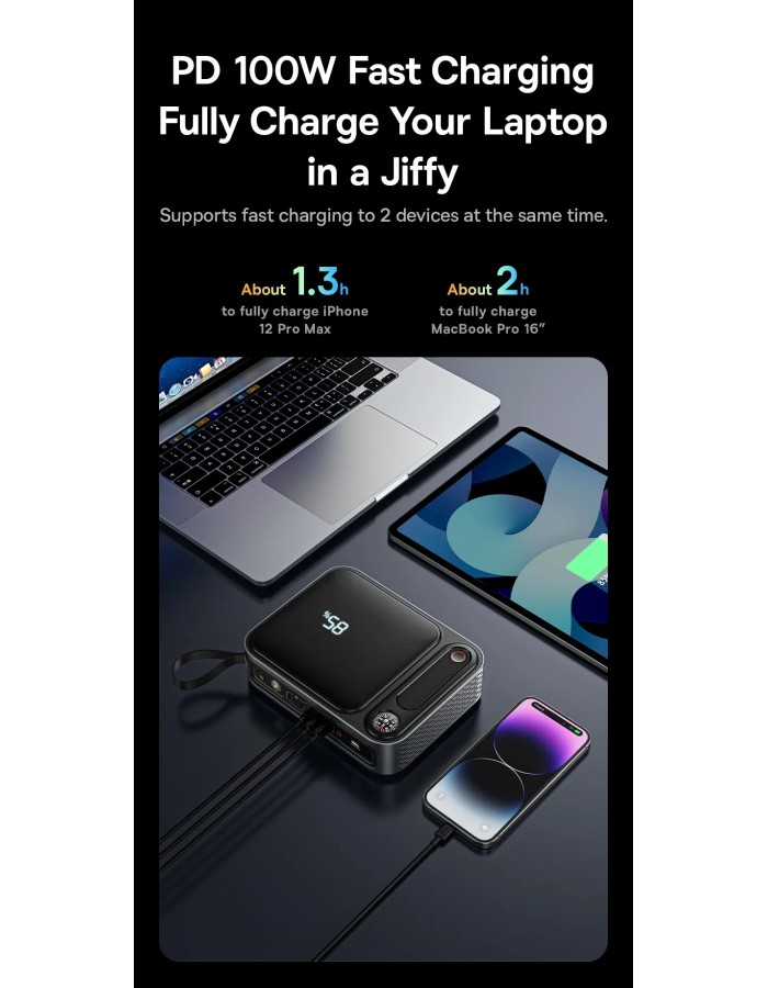 Baseus Car Jump Start Booster & Powerbank 26800maH 3000A