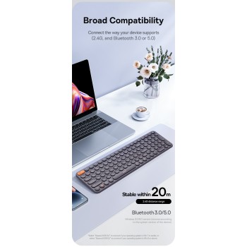 Baseus K01B Wireless Tri-Mode Keyboard Frosted Gray Baseus K01B Wireless Tri-Mode Keyboard Frosted Gray