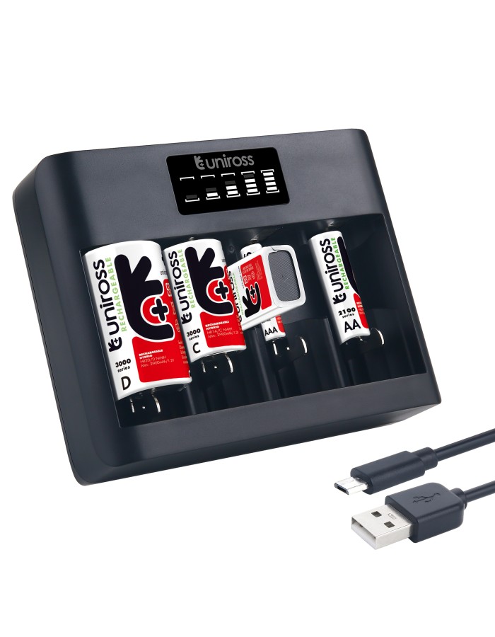 Uniross UCU008 Fast 2hr USB Charger for AA/AAA/C/D/9V Uniross UCU008 Fast 2hr USB Charger for AA/AAA/C/D/9V