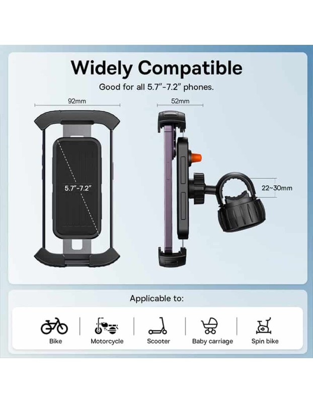 Baseus VA Motorcycle/Bicycle/Scooter Phone Holder QUICKGO Baseus VA Motorcycle/Bicycle/Scooter Phone Holder QUICKGO