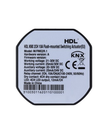 HDL Actuator 2CH 10A Flush-mounted