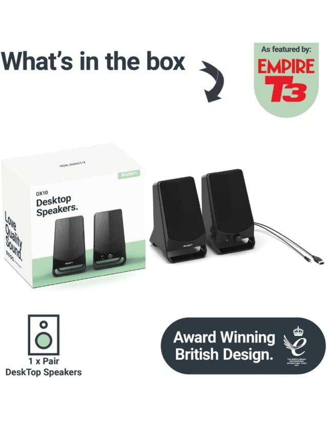 Majority DX 10 PC Speakers 10W 2.0 USB Powered