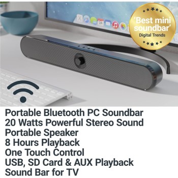 Majority ATLAS PC Soundbar 20W BT & USB Majority ATLAS PC Soundbar 20W BT & USB