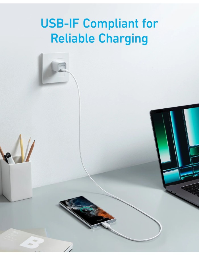 Anker Mobile Cable USB C to USB C 0.9m 322 White Anker Mobile Cable USB C to USB C 0.9m 322 White