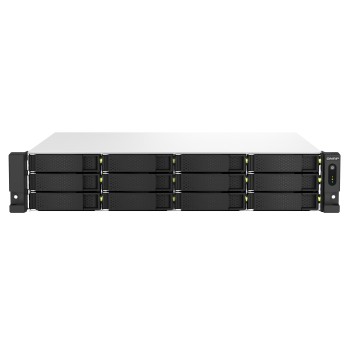 QNAP NAS 12-Bay Rackmount Intel Quad-Core, 8GB RAM, Redundant PSU, PCIe Slot & Dual 2.5GbE Ports TS-1264U-RP