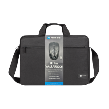 Natec WALLAROO2 15.6'' Laptop Bag with Wireless Mouse Black
