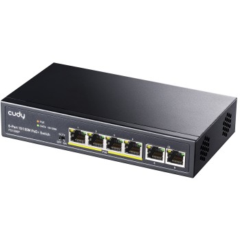 Cudy FS1006P 4-Port FE PoE Switch + 2 FE Uplink 60W with UK Plug Cudy FS1006P 4-Port FE PoE Switch + 2 FE Uplink 60W with UK Plug