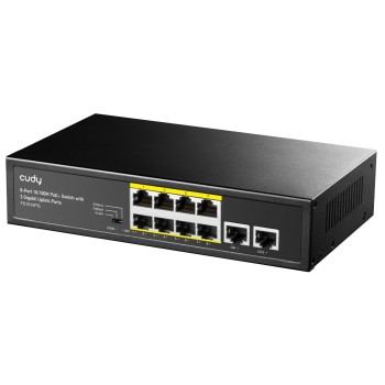Cudy FS1010PG 8-Port PoE Switch + 2 GbE Uplink 120W with UK Plug Cudy FS1010PG 8-Port PoE Switch + 2 GbE Uplink 120W with UK Plug