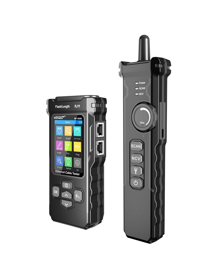Noyafa Multi-Function Cable Tester with PoE Detection, Cable Length Measurement, Port Flashing, PING Testing & NCV Function NF-8506