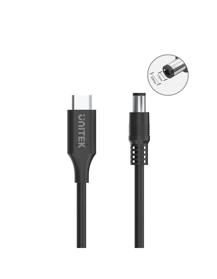 Unitek UCL USB-C to DC Cable 1.8m 65W for Acer 5.5*1.7mm C14119BK Unitek UCL USB-C to DC Cable 1.8m 65W for Acer 5.5*1.7mm C14119BK
