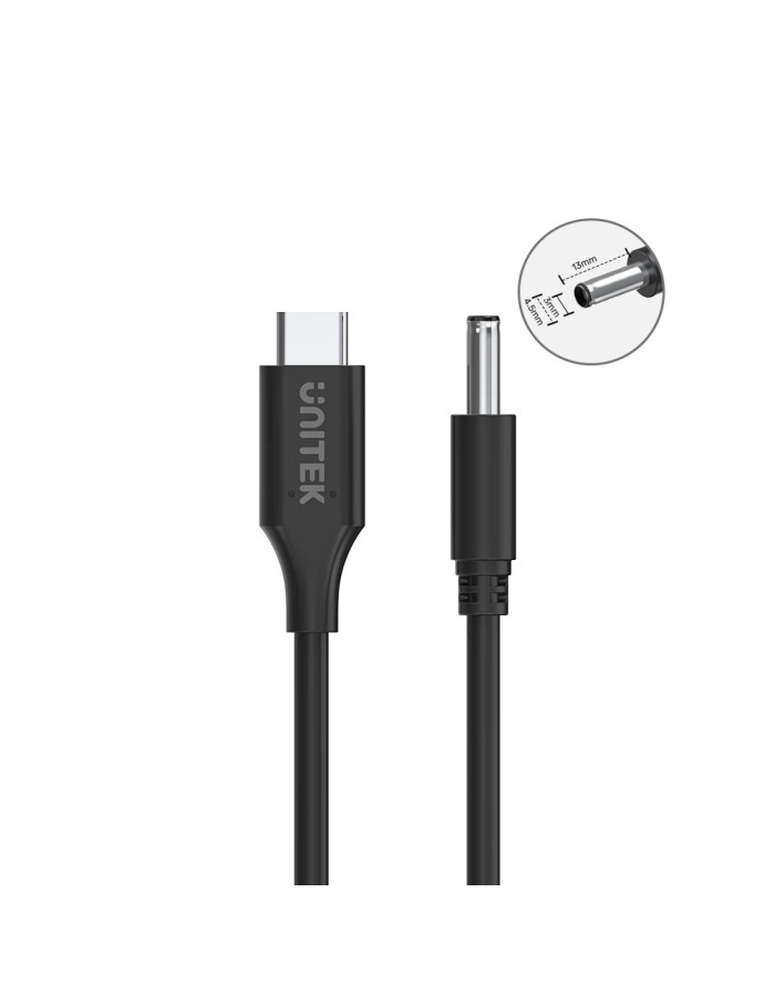 Unitek UCL USB-C to DC Cable 1.8m 65W for Dell 4.5*3.0mm C14120BK