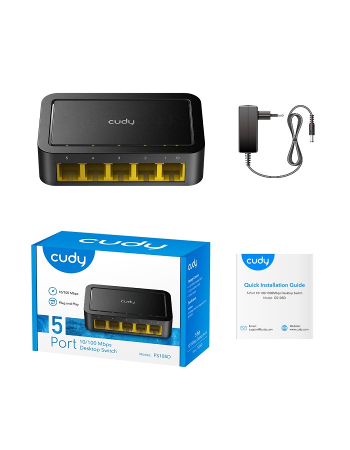 Cudy FS105D 5-Port 10/100 Mbps Desktop Switch Cudy FS105D 5-Port 10/100 Mbps Desktop Switch