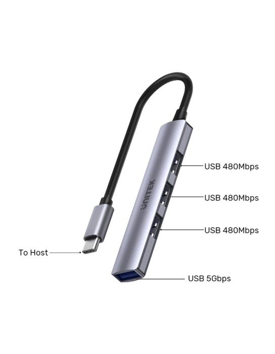 Unitek USB-C Hub 4port 3xUSB2.0 1xUSB3.0 H1208B Unitek USB-C Hub 4port 3xUSB2.0 1xUSB3.0 H1208B