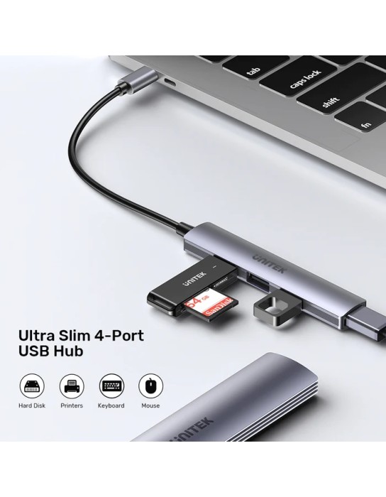 Unitek USB-C Hub 4port 3xUSB2.0 1xUSB3.0 H1208B Unitek USB-C Hub 4port 3xUSB2.0 1xUSB3.0 H1208B