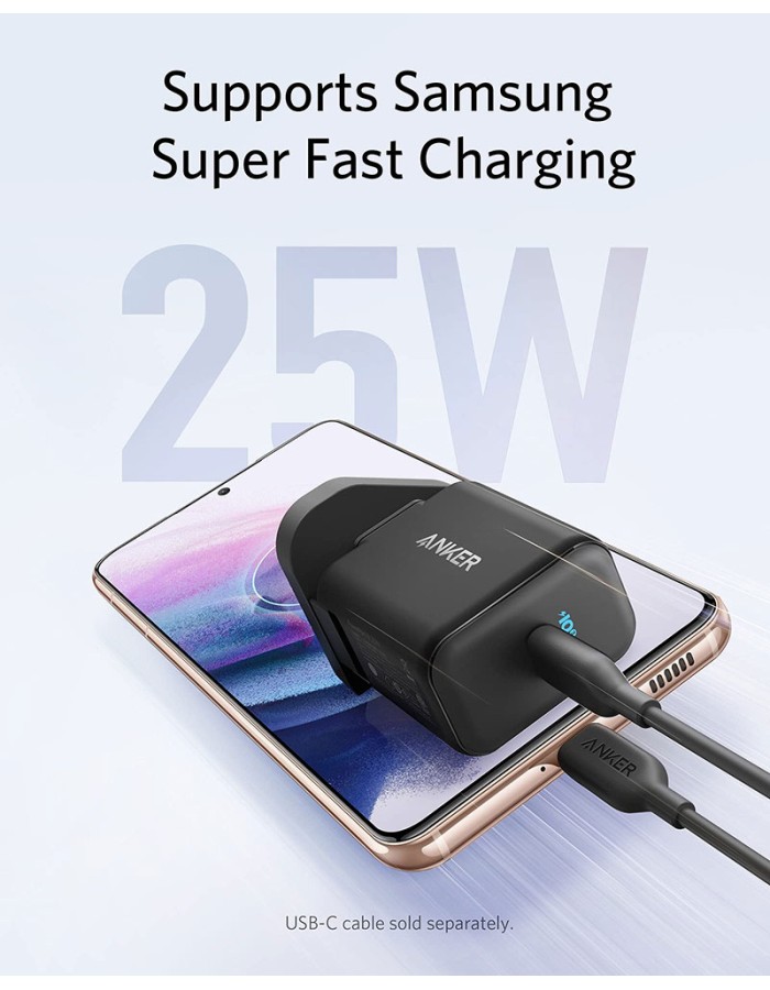 Anker PowerPort III 25W USB-C Wall Charger with UK EU & US plug Anker PowerPort III 25W USB-C Wall Charger with UK EU & US plug