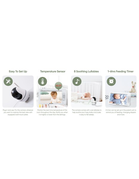 Bonoch BBM03 Portable Baby Monitor 7'' and PTZ Camera+Audio No WiFi Bonoch BBM03 Portable Baby Monitor 7'' and PTZ Camera+Audio No WiFi