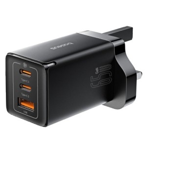 Baseus Charger Wall 65W USB-Cx2/USB-A UK+100W USB-C Cable Black