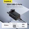 Baseus Charger Wall 65W USB-Cx2/USB-A UK+100W USB-C Cable Black Baseus Charger Wall 65W USB-Cx2/USB-A UK+100W USB-C Cable Black