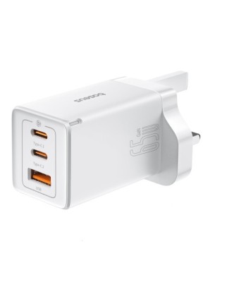 Baseus Charger Wall 65W USB-Cx2/USB-A UK+100W USB-C Cable White Baseus Charger Wall 65W USB-Cx2/USB-A UK+100W USB-C Cable White
