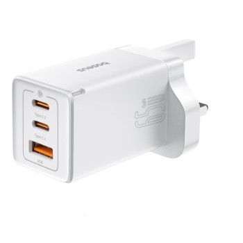 Baseus Charger Wall 65W USB-Cx2/USB-A UK+100W USB-C Cable White