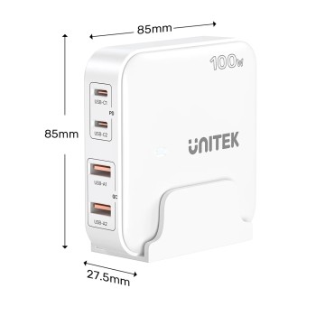Unitek Charge Desktop 100W 4in1 GaN Charger White P1229AWH