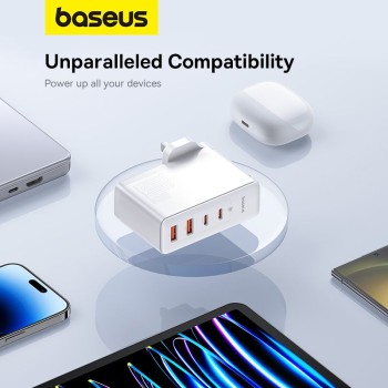 Baseus Charger Wall 100W USB-Cx2/USB-Ax2 UK+100W USB-C Cable White Baseus Charger Wall 100W USB-Cx2/USB-Ax2 UK+100W USB-C Cable White