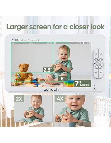 Bonoch BBM03 Portable Baby Monitor 7'' and PTZ Camera+Audio No WiFi Bonoch BBM03 Portable Baby Monitor 7'' and PTZ Camera+Audio No WiFi