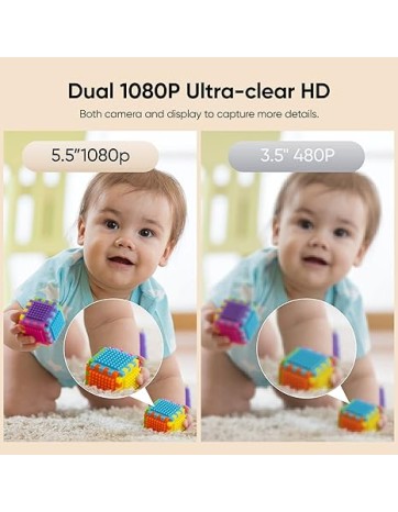 Bonoch BBM04 Portable Baby Monitor 5.5'' 1080p PTZ Camera & Local Storage No WiFi