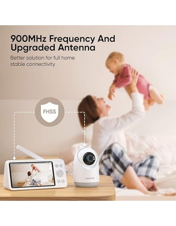 Bonoch BBM04 Portable Baby Monitor 5.5'' 1080p PTZ Camera & Local Storage No WiFi
