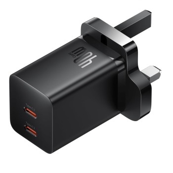 Baseus Charger Wall 40W USB-Cx2 UK MINI GaN5 Black