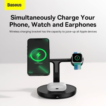 Baseus Charger Desktop Wireless 20W 3-in-1 SWAN Black Baseus Charger Desktop Wireless 20W 3-in-1 SWAN Black