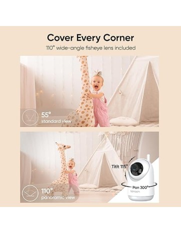 Bonoch BBM04 Portable Baby Monitor 5.5'' 1080p PTZ Camera & Local Storage No WiFi