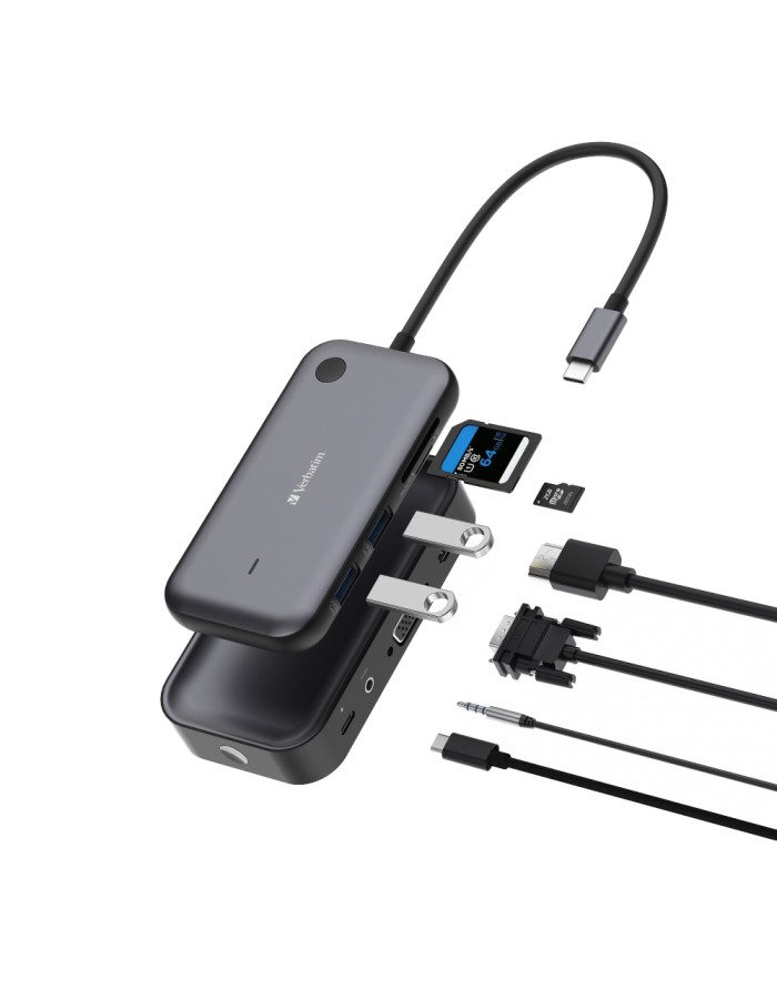 Verbatim Share My Screen WDA-01 USB-C to HDMI/VGA Wireless Display Adapter 1080P with 2x USB-A Hub & Card Reader Verbatim Share My Screen WDA-01 USB-C to HDMI/VGA Wireless Display Adapter 1080P with 2x USB-A Hub & Card Reader