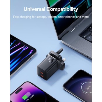 Baseus Charger Wall 40W USB-Cx2 UK MINI GaN5 Black Baseus Charger Wall 40W USB-Cx2 UK MINI GaN5 Black